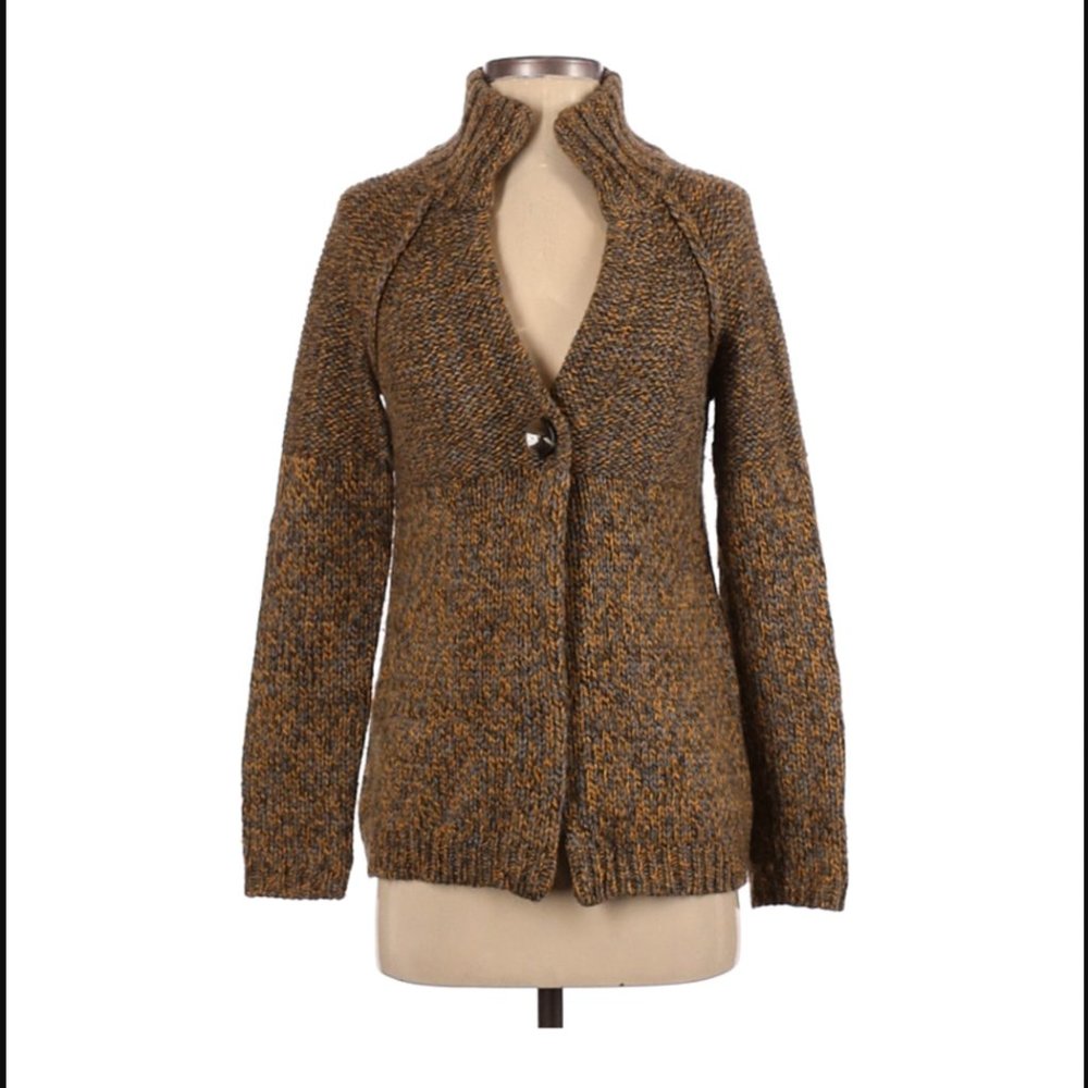 ANN Taylor Loft Cardigan - Yellow, Brown, Grey